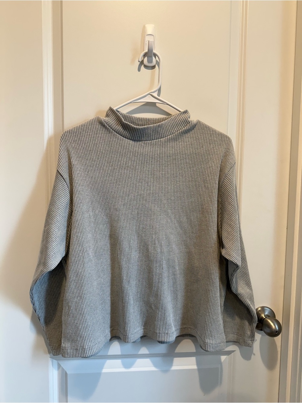 Sana Safinaz Gray Waffle Knit Mock Neck Sweater NWT Small